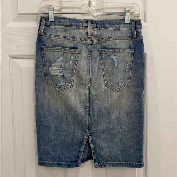 Current Elliot distressed denim pencil skirt - Picture 4 of 7